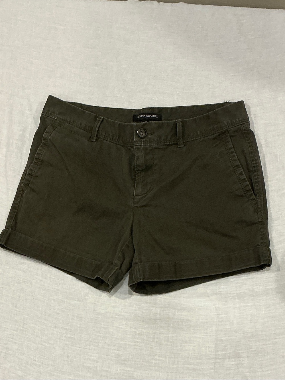 Banana Republic Olive Chino Bermuda Shorts